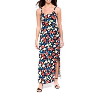 41 hawthorn maxi dress 41 HAWTHORN Boho Maxi Dress Botanical Short Sleeve Casual Traveler Surplice